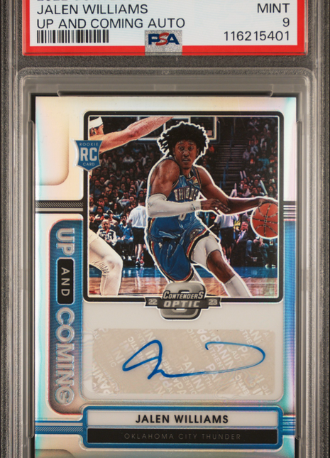 2022 Panini Contenders Optic Up And Coming Autographs Jalen Williams #UCAJLW PSA 9