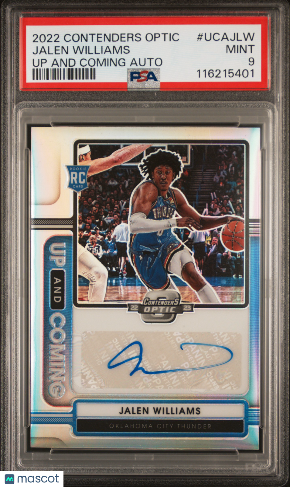 2022 Panini Contenders Optic Up And Coming Autographs Jalen Williams #UCAJLW PSA 9
