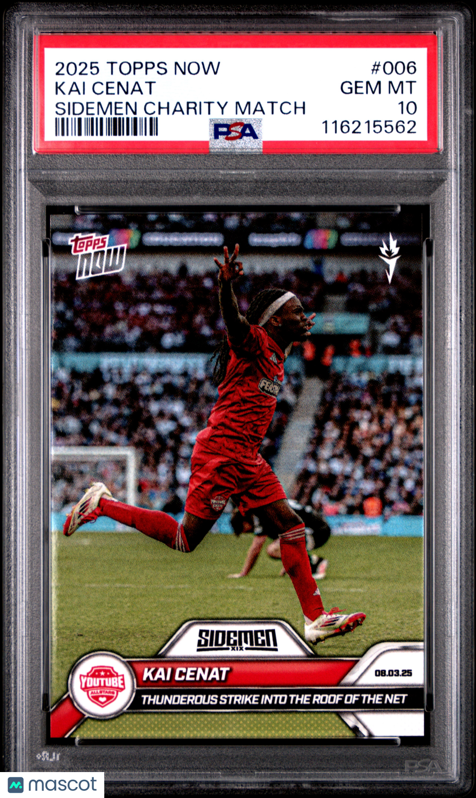 2025 Topps Now Sidemen Charity Match Kai Cenat #006 PSA 10