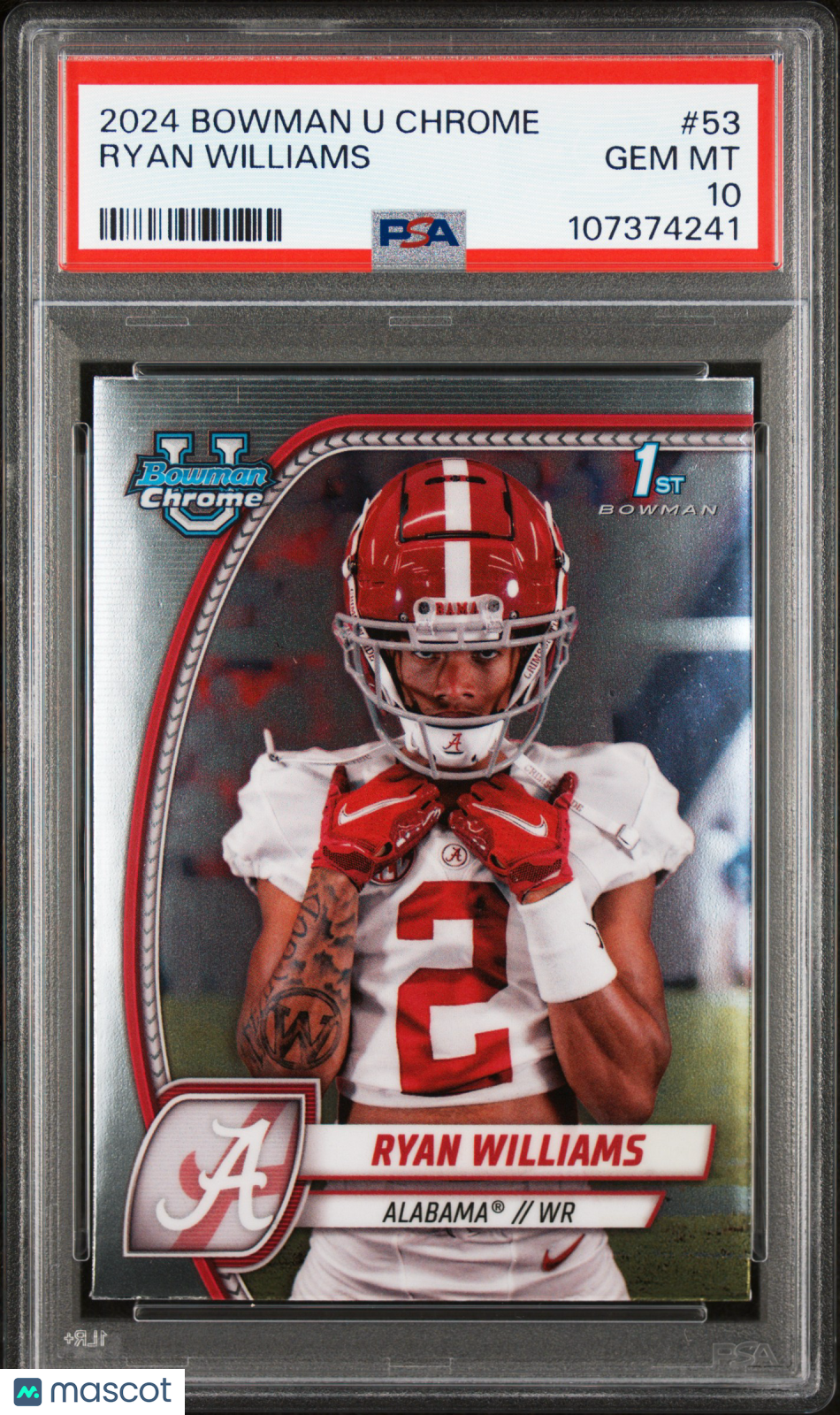 2024 Bowman University Chrome Ryan Williams #53 PSA 10