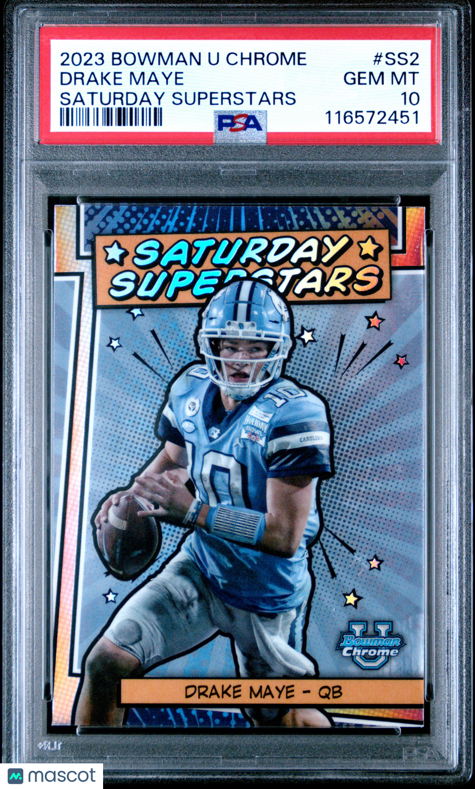 2023 Bowman University Chrome Saturday Superstars Drake Maye #SS2 PSA 10