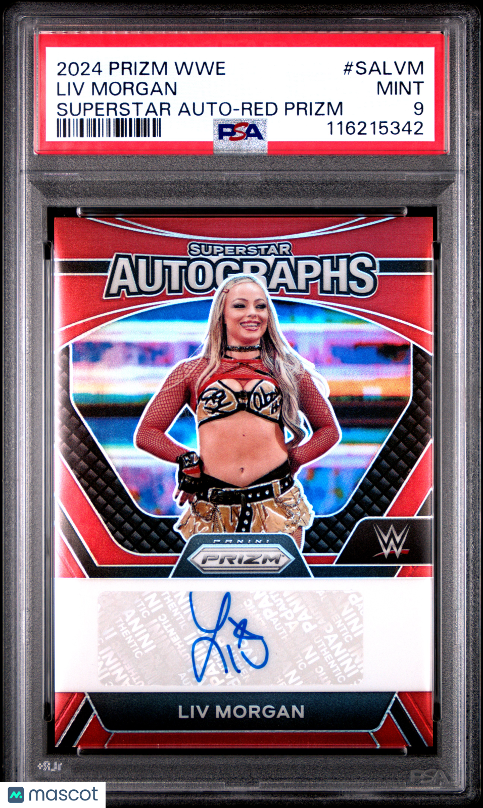 2024 Panini Prizm WWE Superstar Autographs LIV Morgan Red #SALVM PSA 9