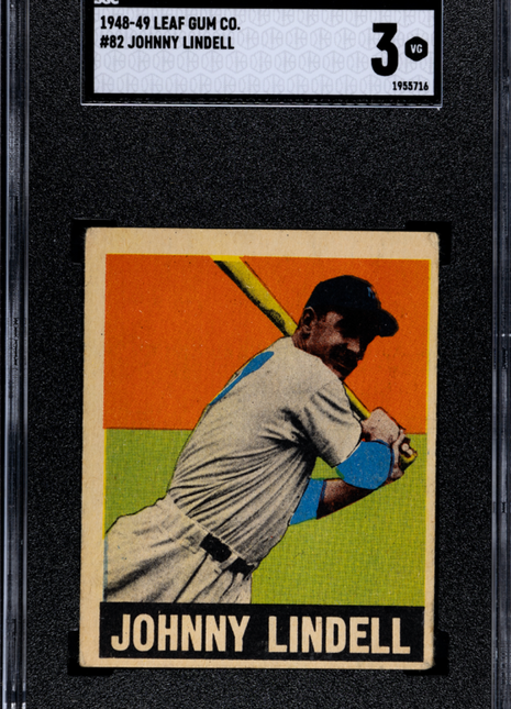 1948 Leaf Gum Johnny Lindell SGC 3 1948 Leaf Gum Co. Johnny Lindell #82 SGC 3