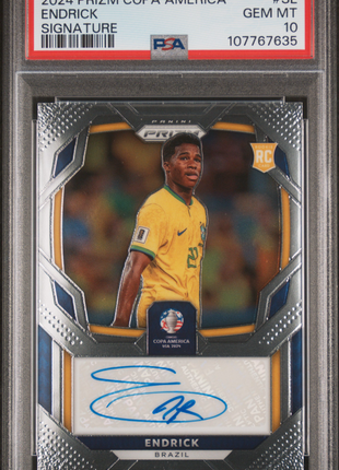2024 Panini Prizm Conmebol Copa America Signatures Endrick #SE PSA 10