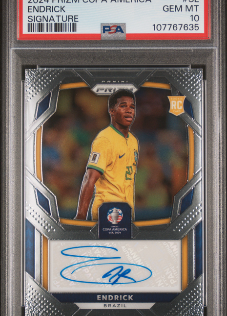 2024 Panini Prizm Conmebol Copa America Signatures Endrick #SE PSA 10