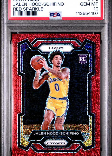 2023 Panini Prizm Jalen Hood-Schifino Red Sparkle #145 PSA 10