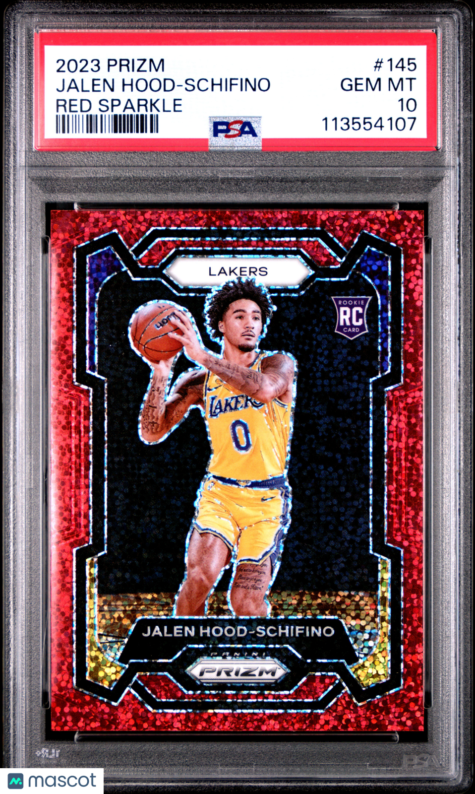 2023 Panini Prizm Jalen Hood-Schifino Red Sparkle #145 PSA 10