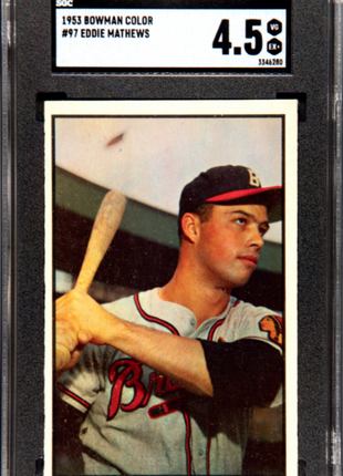 1953 Bowman Color Eddie Mathews #97 SGC 4.5