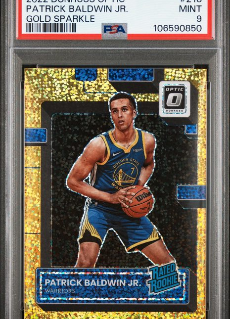 2022 Panini Donruss Optic Patrick Baldwin JR. Gold Sparkle #218 PSA 9