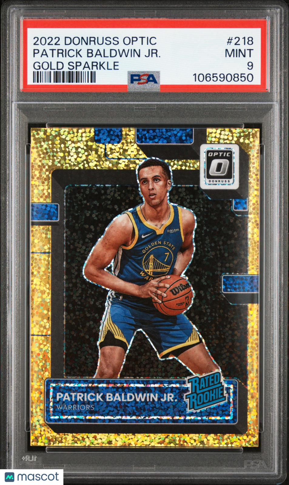 2022 Panini Donruss Optic Patrick Baldwin JR. Gold Sparkle #218 PSA 9