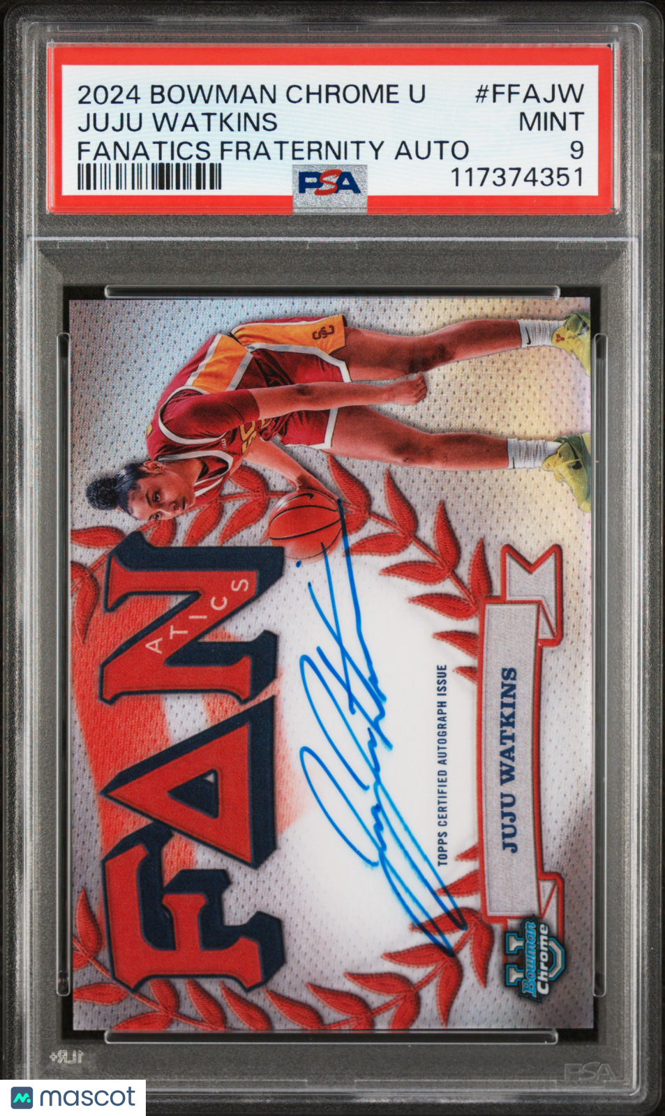 2024 Bowman Chrome University Fanatics Fraternity Autographs Juju Watkins #FFAJW PSA 9