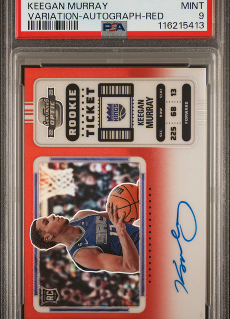 2022 Panini Contenders Optic Keegan Murray Variation Autograph Red #132 PSA 9