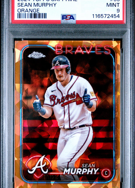 2024 Topps Chrome Sapphire Sean Murphy Orange #55 17/55 PSA 9