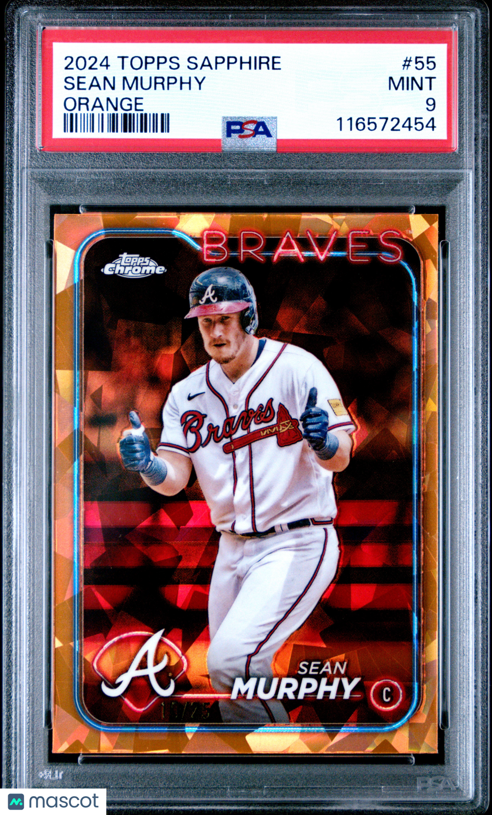 2024 Topps Chrome Sapphire Sean Murphy Orange #55 17/55 PSA 9