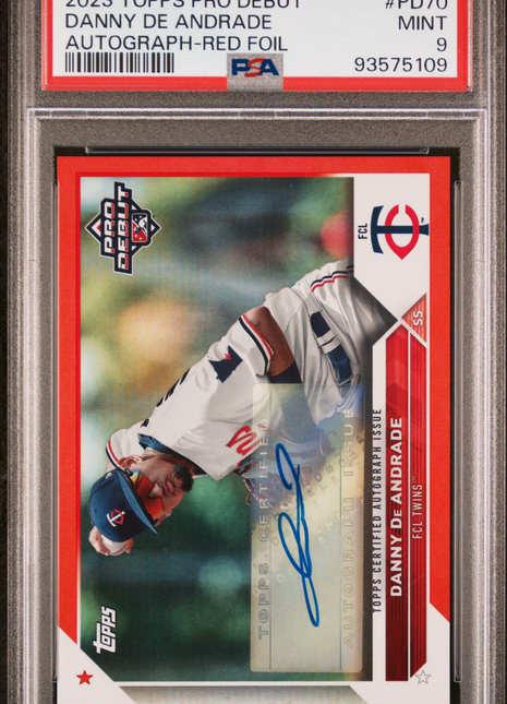 2023 Topps Pro Debut Danny De Andrade Autograph Red Foil #PD70 PSA 9