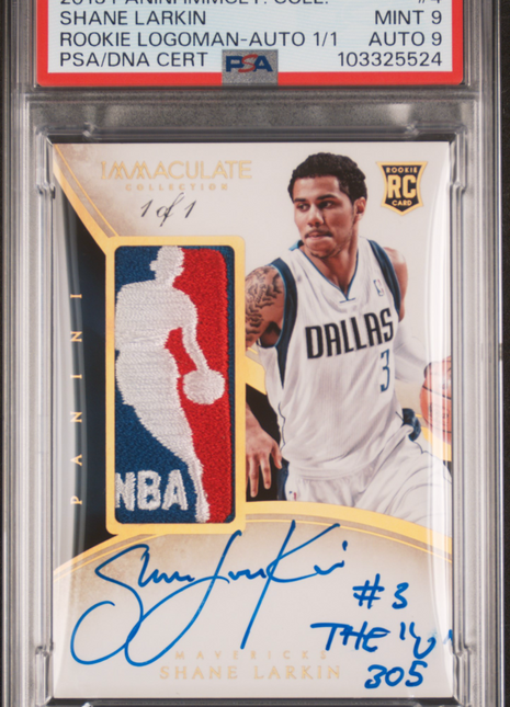 2013 Panini Immaculate Collection Rookie Logoman Shane Larkin Auto #4 1/1 PSA 9