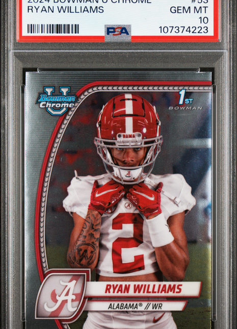 2024 Bowman University Chrome Ryan Williams #53 PSA 10
