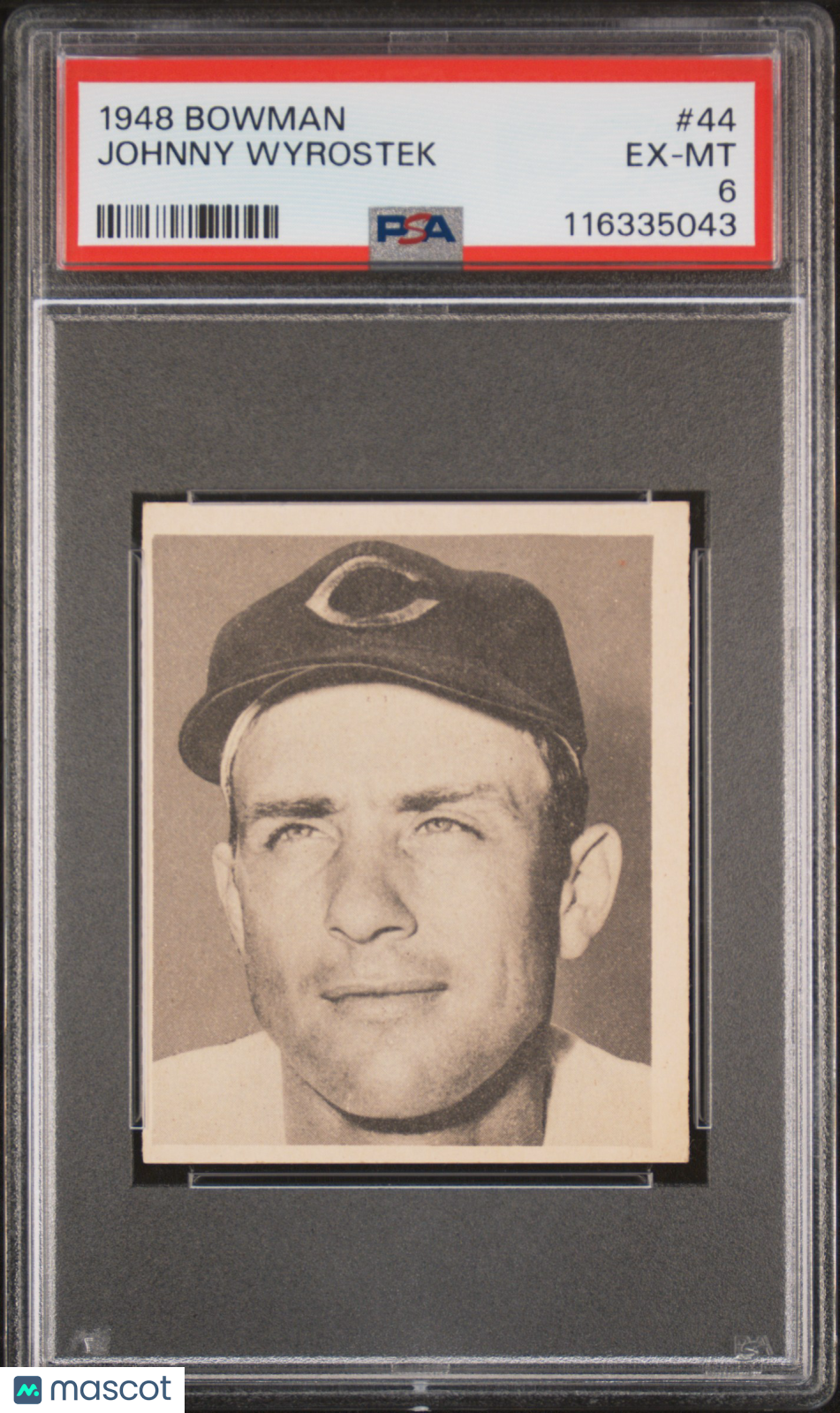 1948 Bowman Johnny Wyrostek #44 PSA 6
