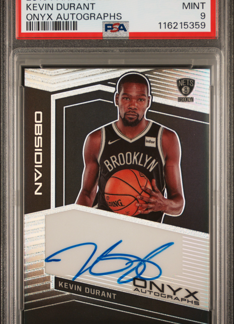 2019 Panini Obsidian Onyx Autographs Kevin Durant #OAKDR PSA 9
