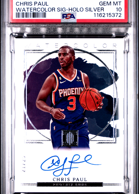 2022 Panini Impeccable Watercolor Signatures Chris Paul Holo Silver #WCSCP3 PSA 10