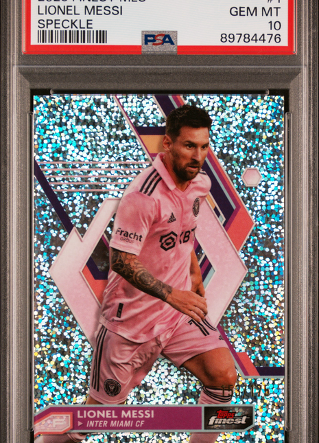 2023 Topps Finest MLS Lionel Messi Speckle Refractor #1 PSA 10