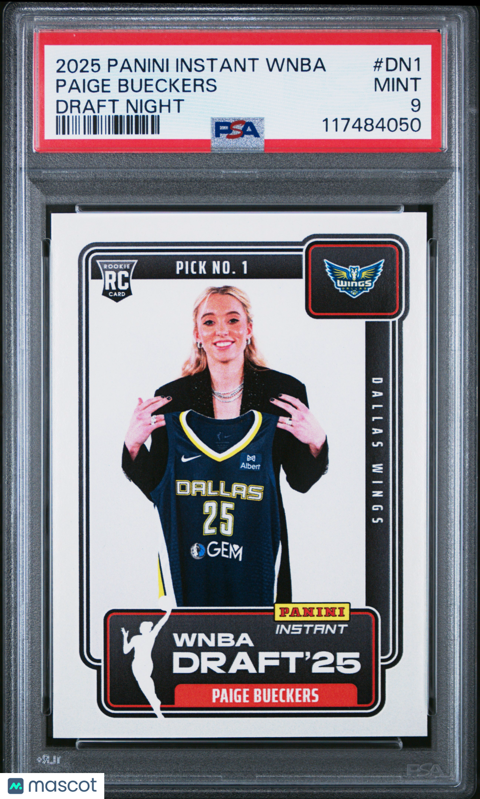2025 Panini Instant WNBA Draft Night Paige Bueckers #DN1 PSA 9