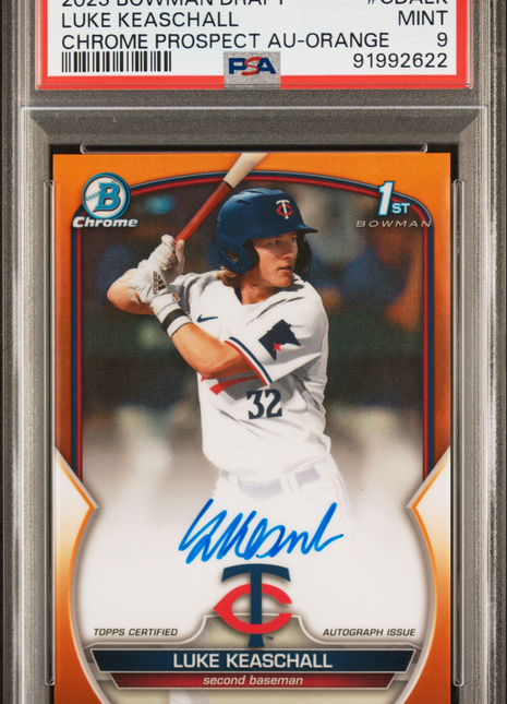 2023 Bowman Draft Chrome Prospect Autograph Luke Keaschall Org Ref #CDALK PSA 9