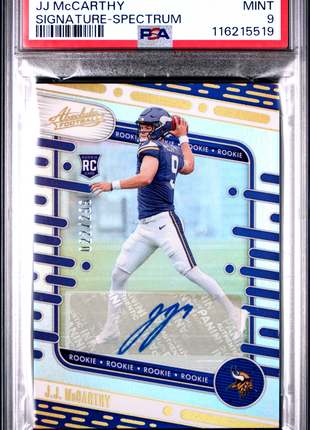 2024 Panini Absolute JJ Mccarthy Signature Spectrum #110 PSA 9