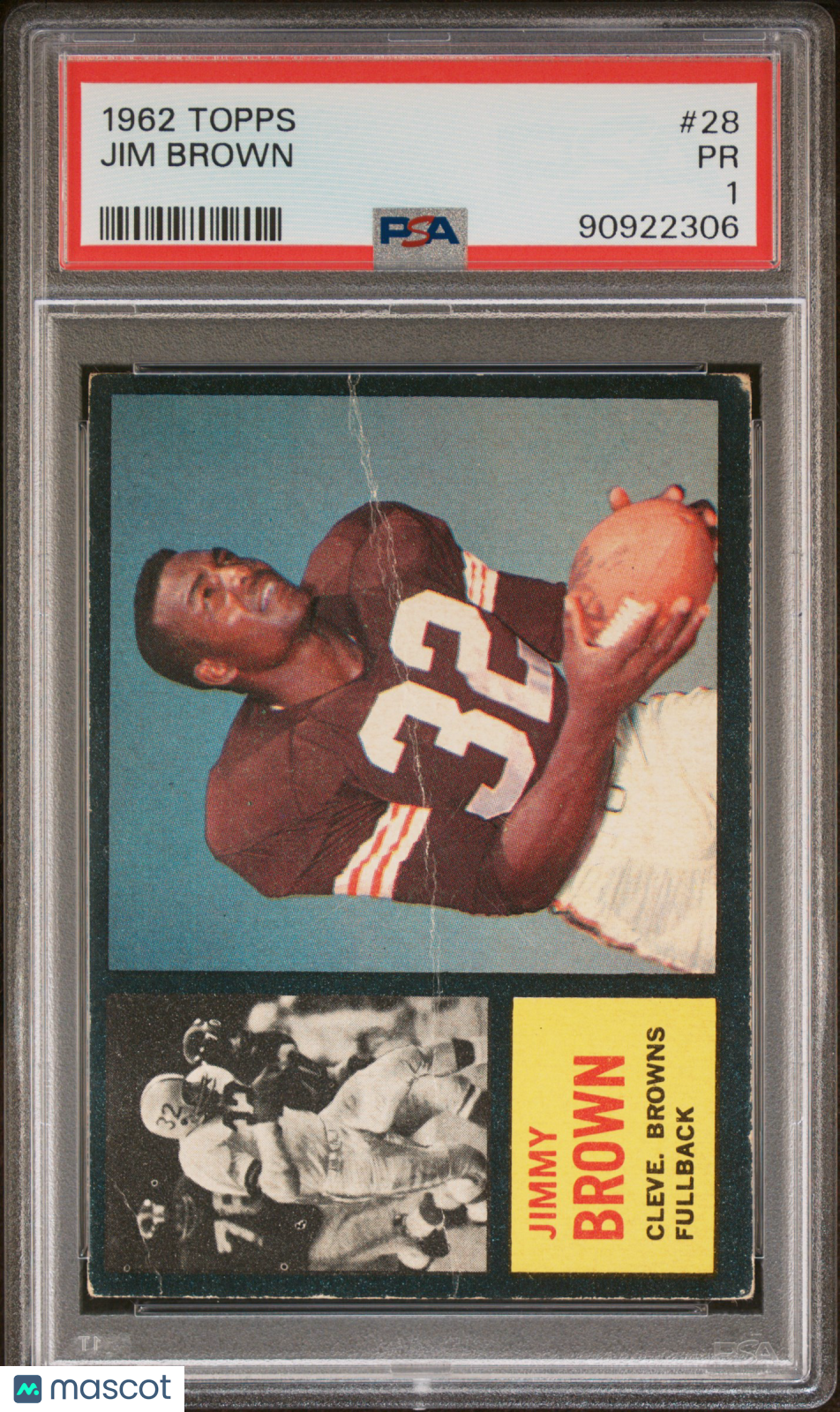 1962 Topps Jim Brown #28 PSA 1
