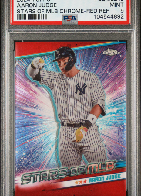 2024 Topps Stars Of MLB Chrome Aaron Judge Red Ref #CSMLB13 PSA 9