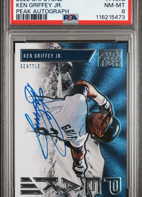 2022 Panini Capstone Peak Autographs Ken Griffey JR. #PAKG PSA 8