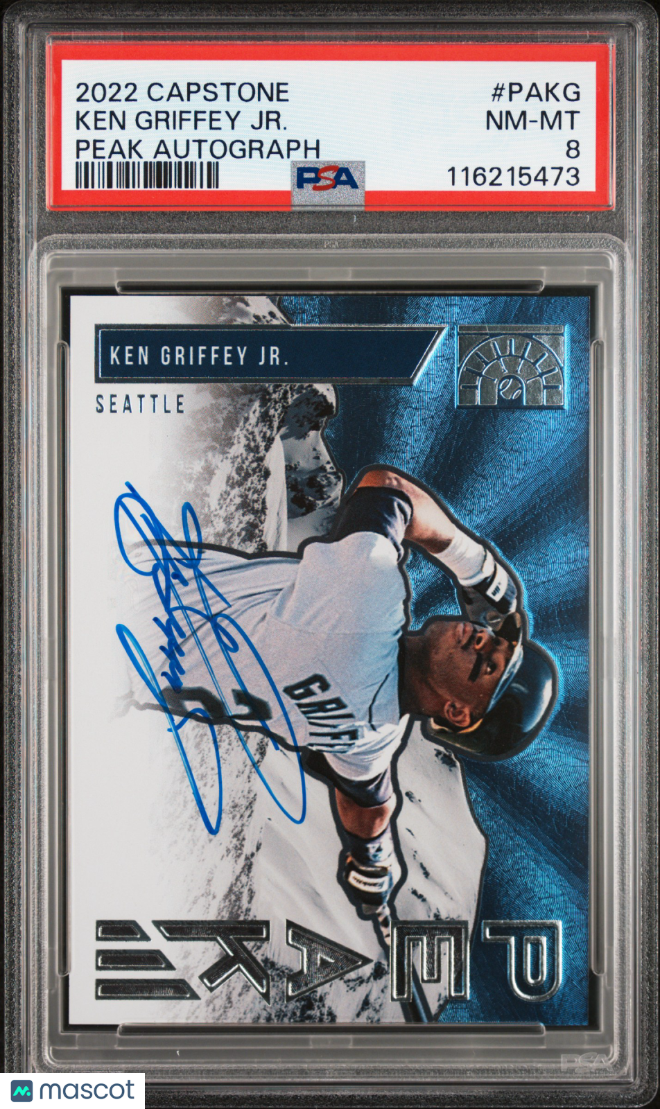 2022 Panini Capstone Peak Autographs Ken Griffey JR. #PAKG PSA 8