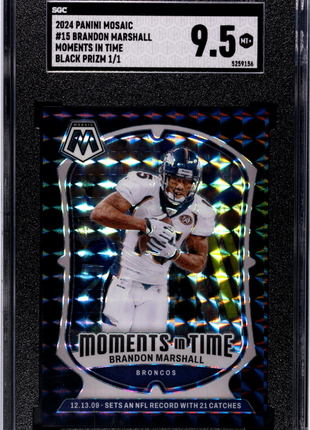 2024 Panini Mosaic Brandon Marshall Moments Time Black Prizm 1 1 #15 SGC 9.5
