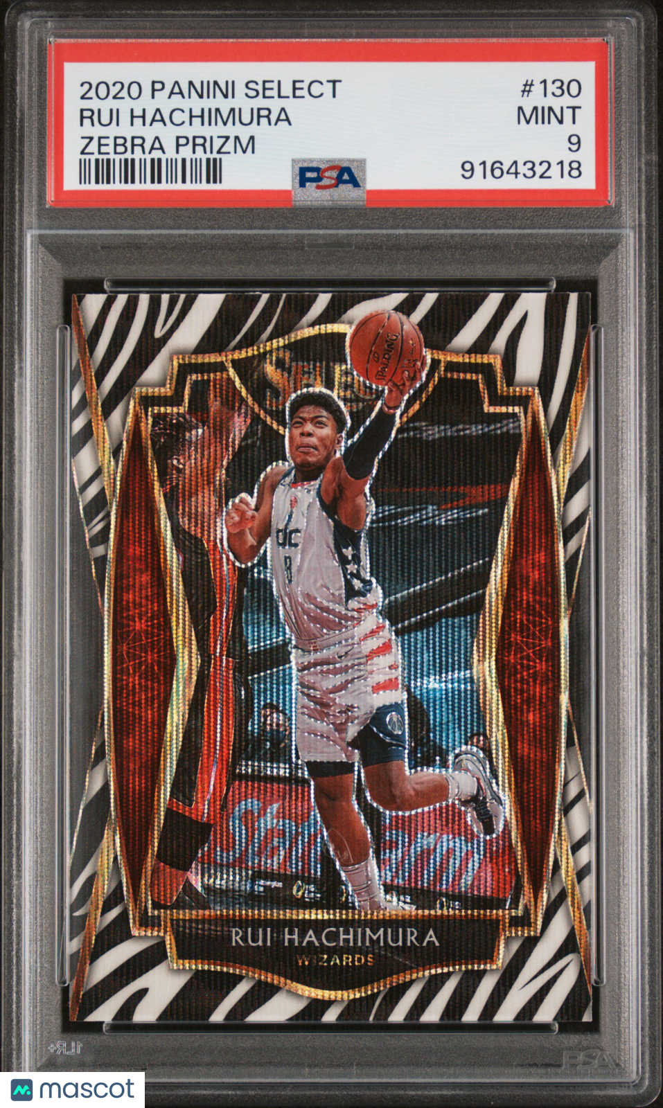 2020 Panini Select Rui Hachimura Zebra Prizm #130 PSA 9
