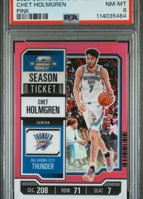2023 Panini Contenders Optic Chet Holmgren Pink #82 PSA 8