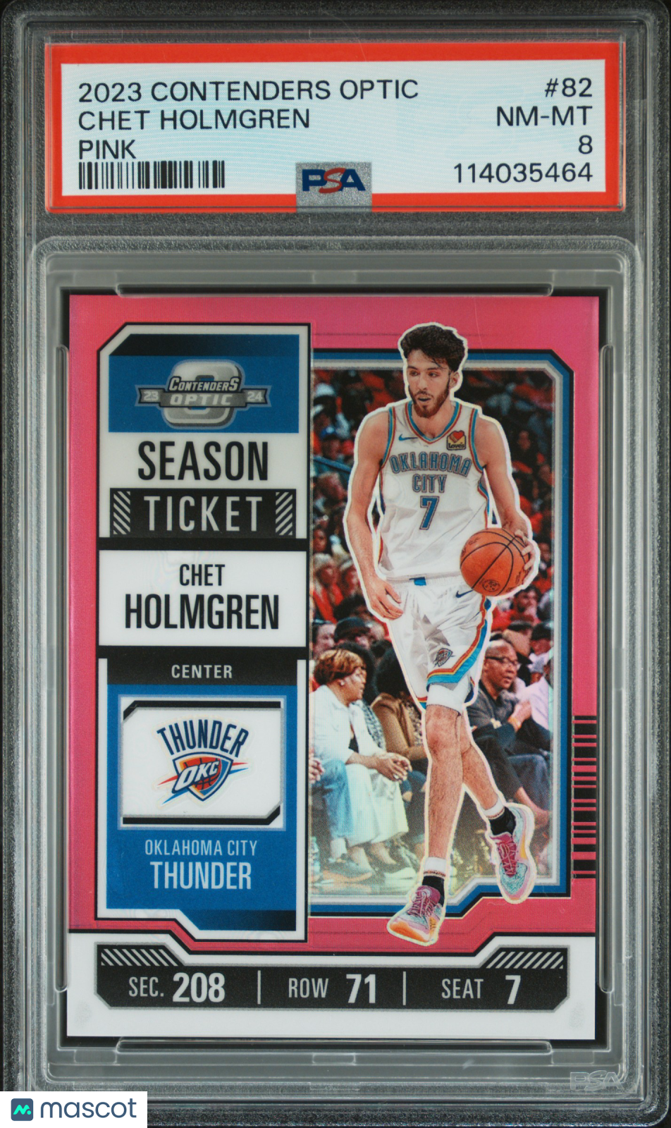 2023 Panini Contenders Optic Chet Holmgren Pink #82 PSA 8