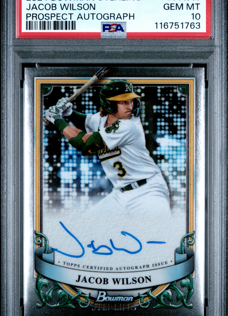 2024 Bowman Sterling Prospect Autographs Jacob Wilson #PAJW PSA 10