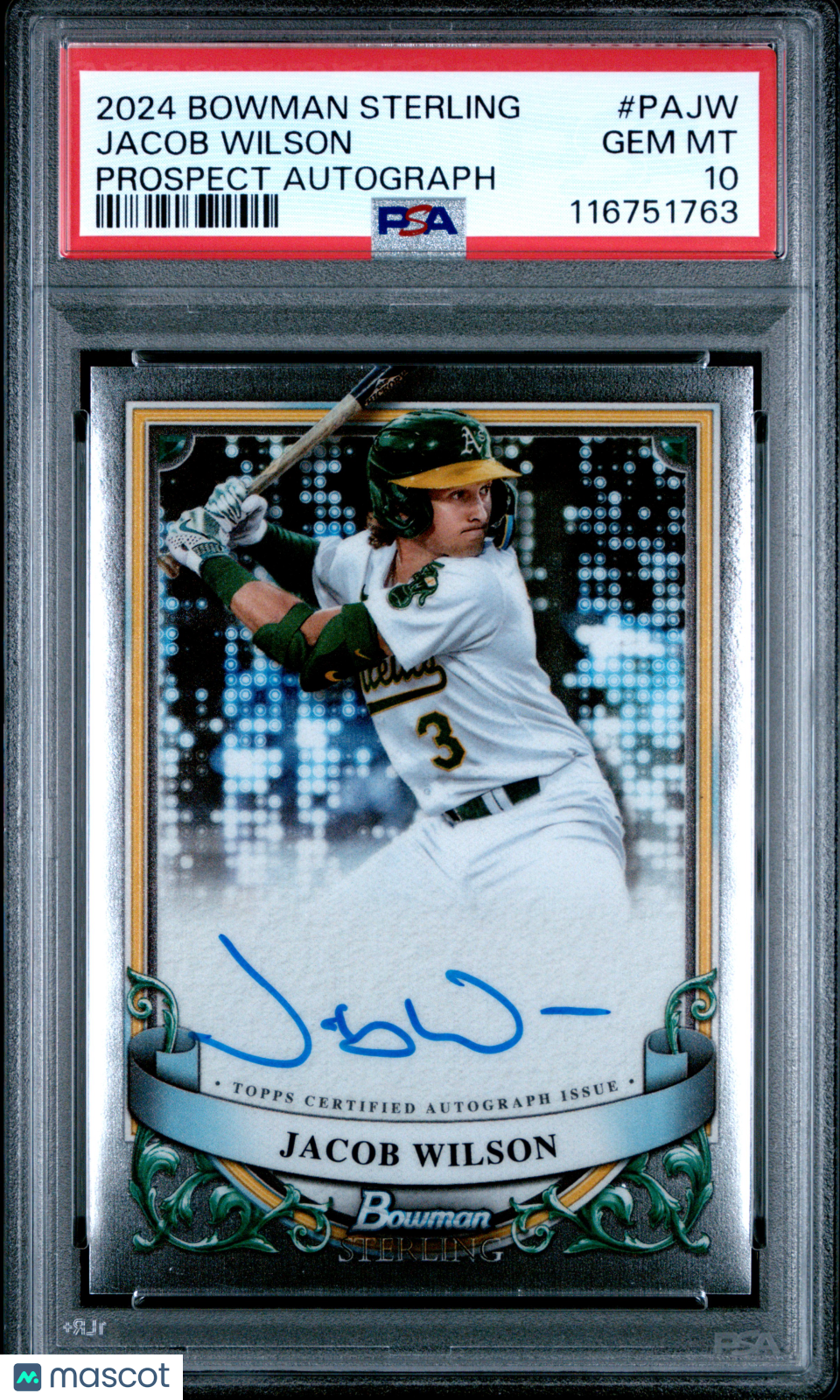 2024 Bowman Sterling Prospect Autographs Jacob Wilson #PAJW PSA 10