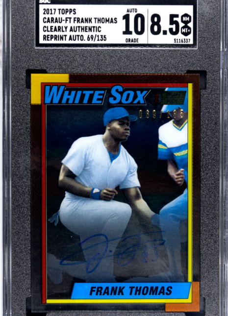 2017 Topps Clearly Authentic Frank Thomas Reprint Autograph #CARAU-FT SGC 8.5