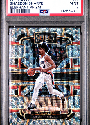 2023 Panini Select Shaedon Sharpe Elephant Prizm #15 PSA 9