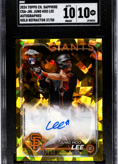 2024 Topps Chrome Sapphire Jung Hoo Lee Autograph Gold #CSA-JHL SGC 10
