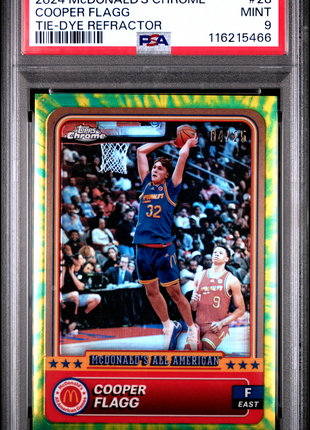 2024 Topps Chrome Mcdonald's All American Cooper Flagg Tie Dye Refractor #28 04/25 PSA 9
