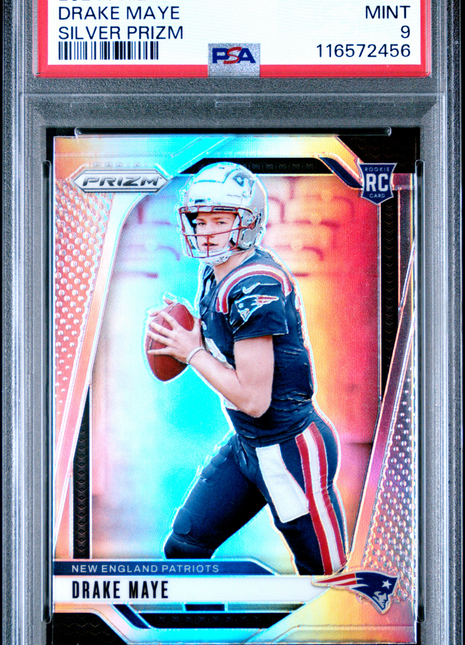 2024 Panini Prizm Drake Maye Silver #329 PSA 9