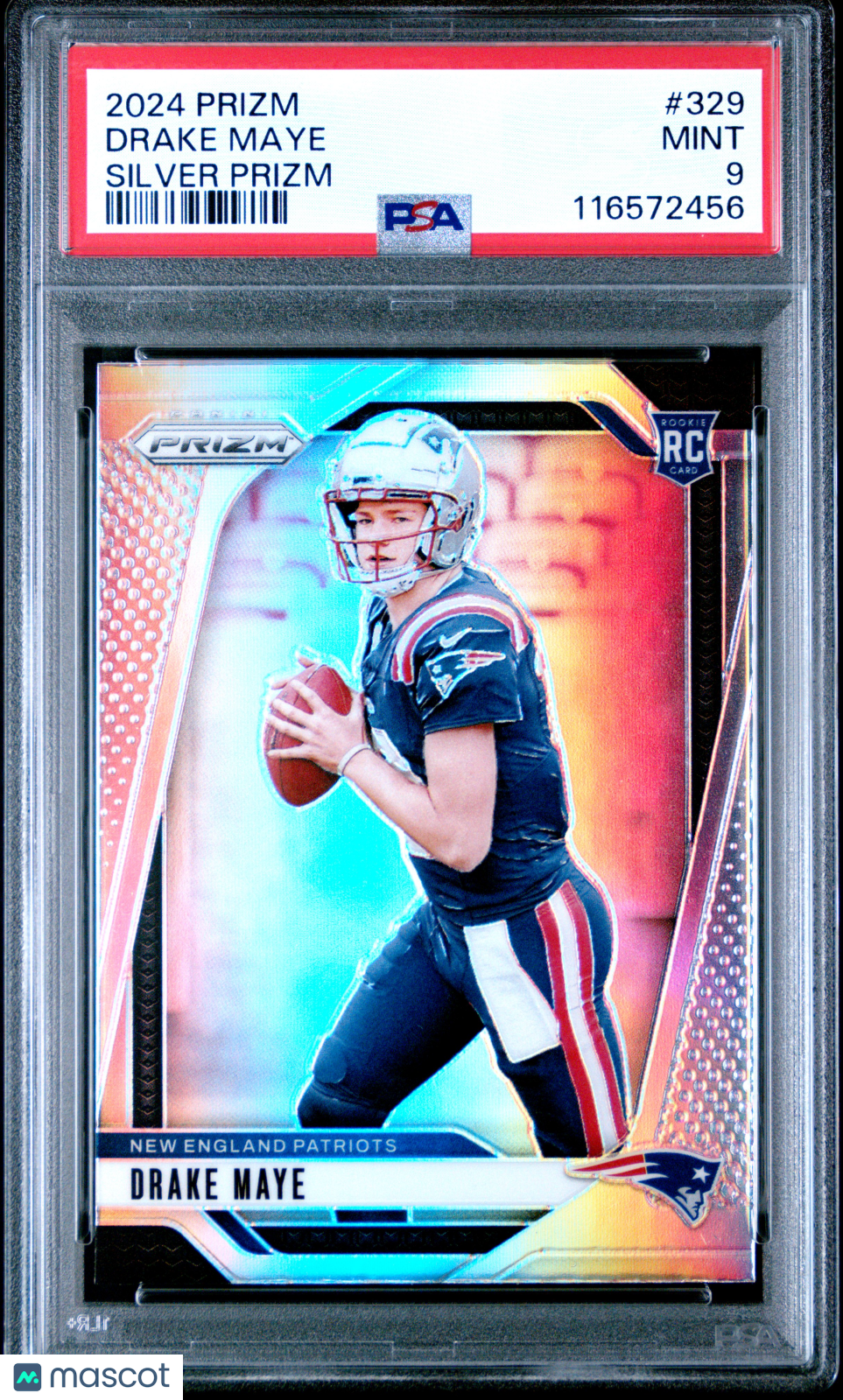 2024 Panini Prizm Drake Maye Silver #329 PSA 9