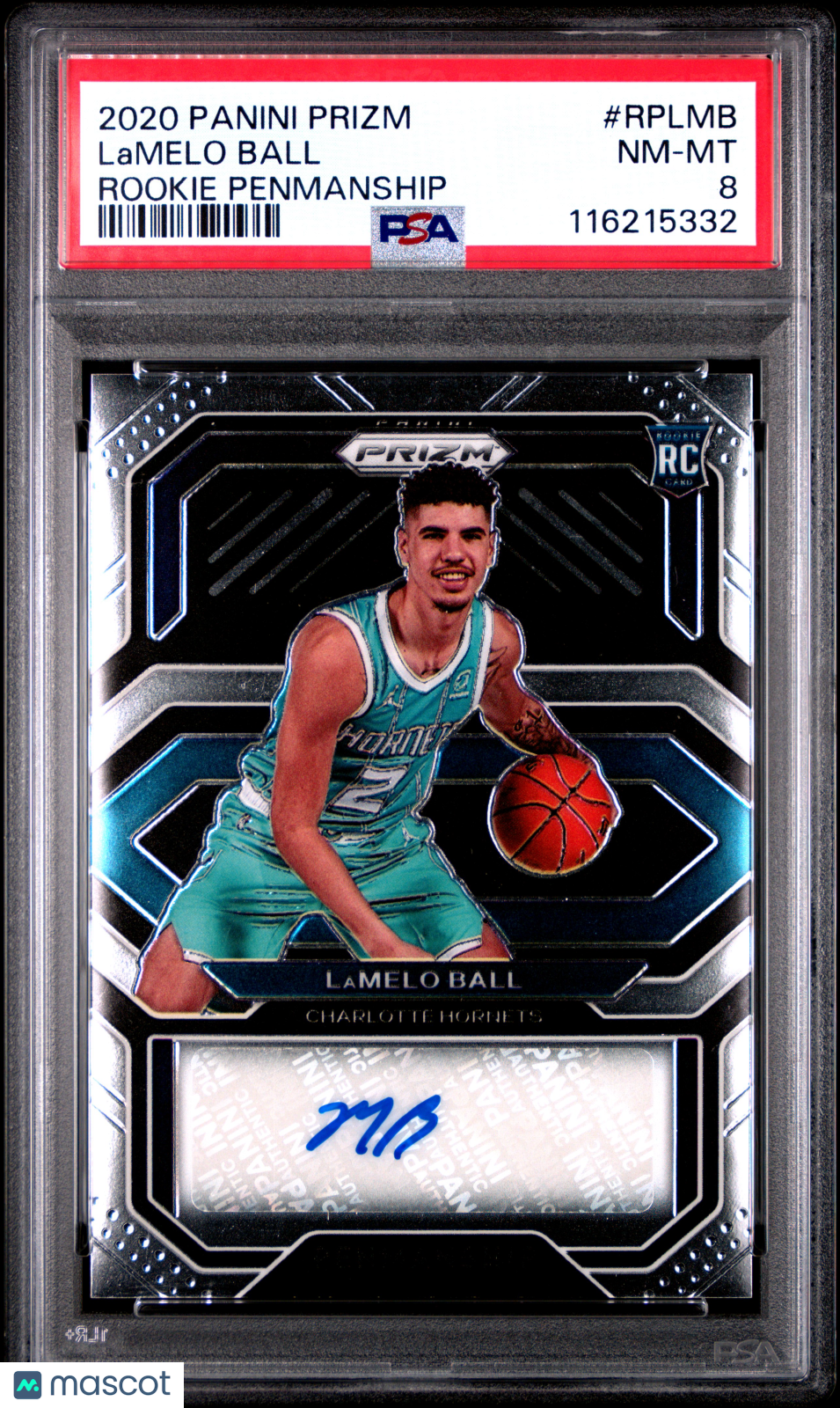 2020 Panini Prizm Rookie Penmanship Lamelo Ball #RPLMB PSA 8