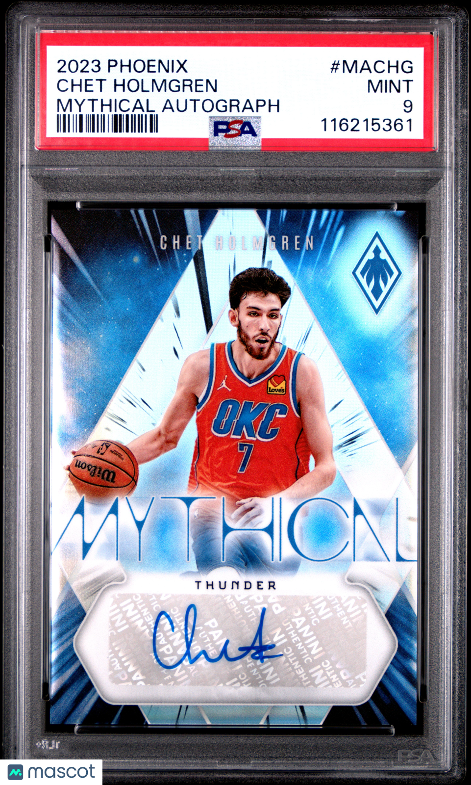 2023 Panini Phoenix Mythical Autographs Chet Holmgren #MACHG PSA 9