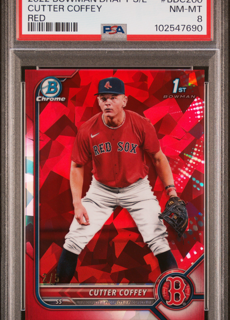 2024 Bowman U Now Slya Swords Blue /49 PSA 10 2022 Bowman Draft Chrome Sapphire Edition Cutter Coffey Red #BDC200 PSA 8