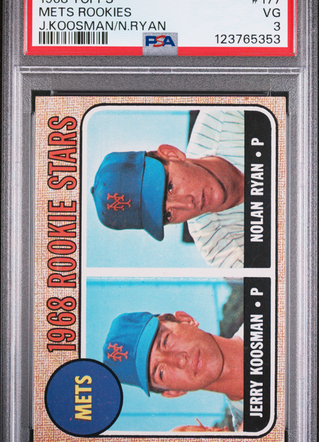 1968 Topps Mets Rookies J. Koosman N. Ryan #177 PSA 3
