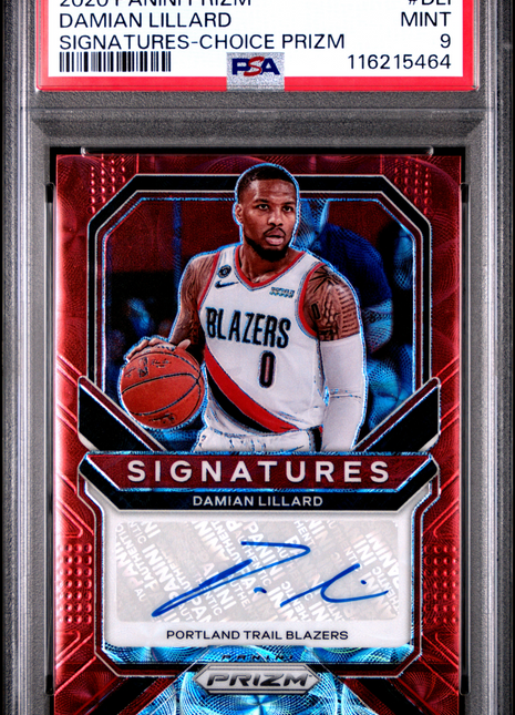 2020 Panini Prizm Signatures Damian Lillard Choice #DLI PSA 9