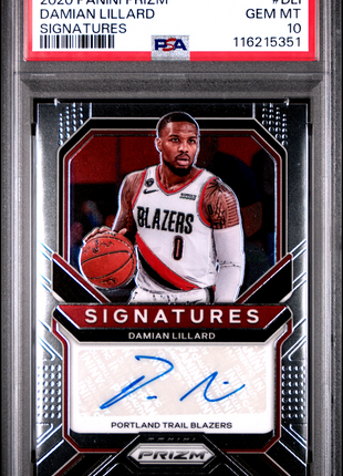 2020 Panini Prizm Signatures Damian Lillard #DLI PSA 10